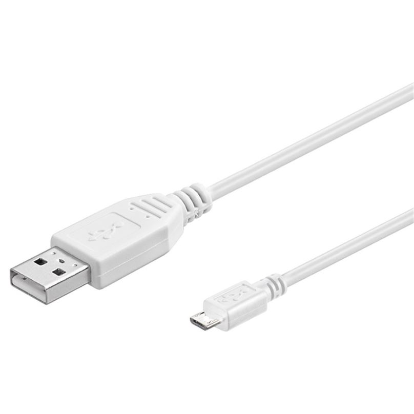 Datový kabel PremiumCord USB 2.0 propojovací A-B micro 0.5m bílý