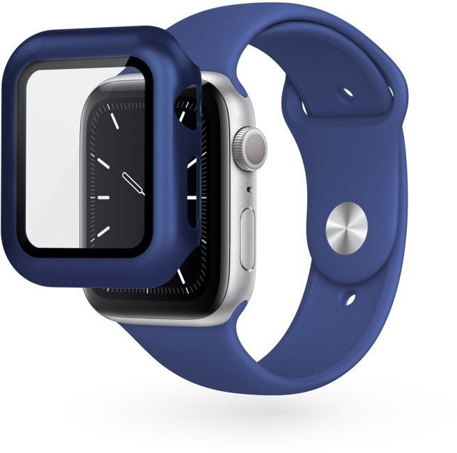 Ochranný kryt na hodinky Epico Glass Case For Apple Watch 4/5/6/SE (40 mm) - blue metallic
