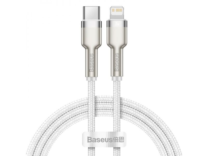 Baseus Cafule Series nabíjecí / datový kabel USB-C na Lightning PD 20W 1m, bílá