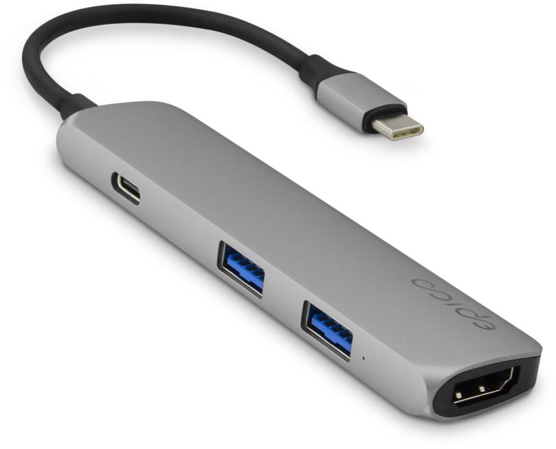Replikátor portů Epico Hub 4K HDMI s rozhraním USB-C pro notebooky a tablety - vesmírně šedý