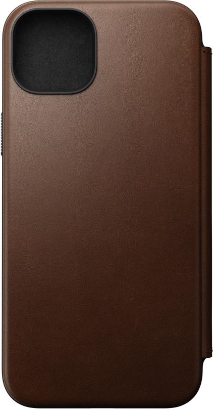 Pouzdro na mobil Nomad Modern Leather Folio Brown iPhone 15 Plus