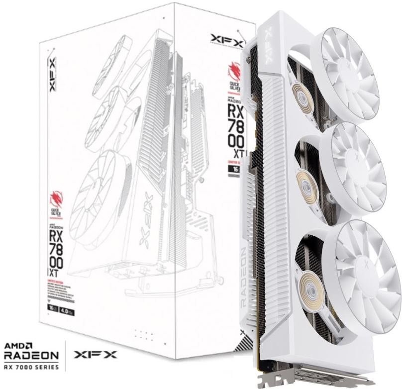 Grafická karta XFX Quicksilver AMD Radeon RX 7800 XT Magnetic Air Arctic White