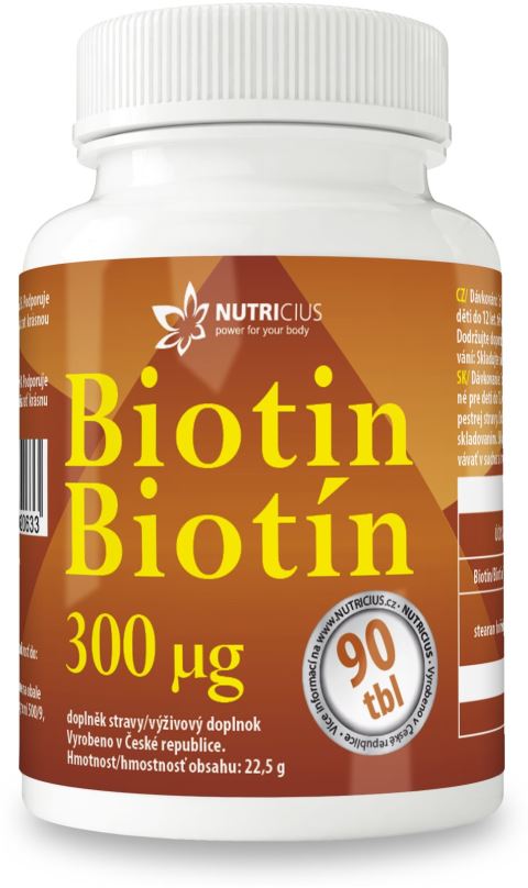 Vitamín B Nutricius Biotin 300 µg tbl. 90