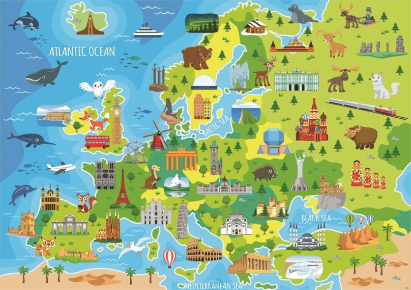 Puzzle Educa Puzzle Mapa Evropy 150 dílků