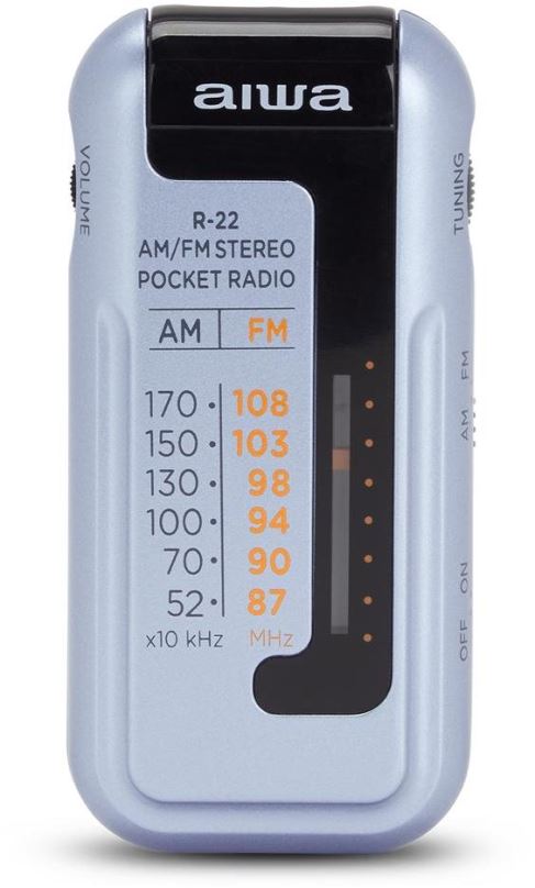Rádio AIWA Přenosné kapesní rádio se sluchátky do uší R-22SL