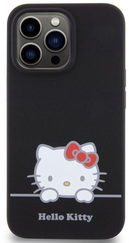 Kryt na mobil Hello Kitty Liquid Silicone Daydreaming Logo Zadní Kryt pro iPhone 13 Pro Black