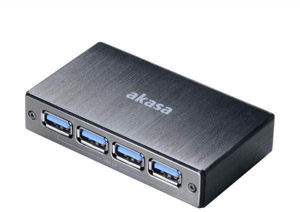 USB Hub AKASA Connect 4SV, USB 3.0, černý