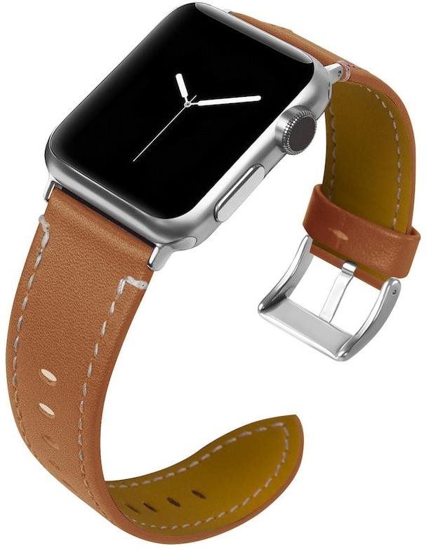 Řemínek BStrap Leather Italy pro Apple Watch 42mm / 44mm / 45mm, Brown