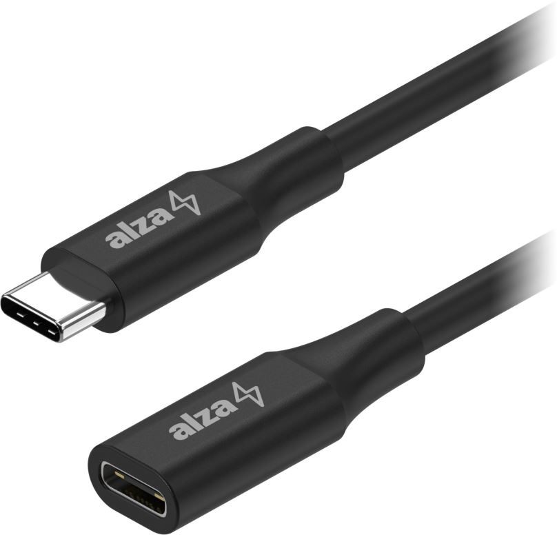Datový kabel AlzaPower Core USB-C (M) / USB-C (F) 3.2 Gen 1, 1.5m černý