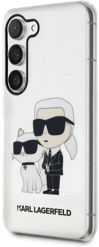 Kryt na mobil Karl Lagerfeld IML Glitter Karl and Choupette NFT Zadní Kryt pro Samsung Galaxy S23+ Transparent