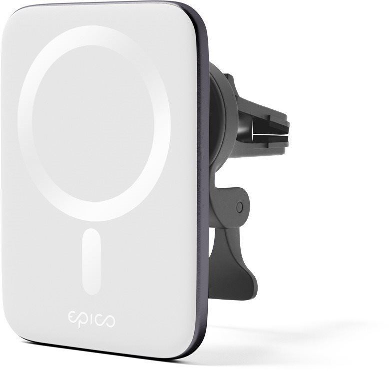 MagSafe držák na mobilní telefon Epico ultratenká bezdrátová autonabíječka s podporou MagSafe - stříbrná/bílá