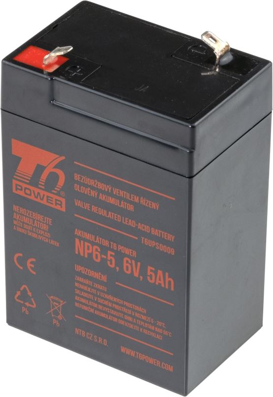 Baterie pro záložní zdroje T6 Power NP6-5, 6 V, 5 Ah