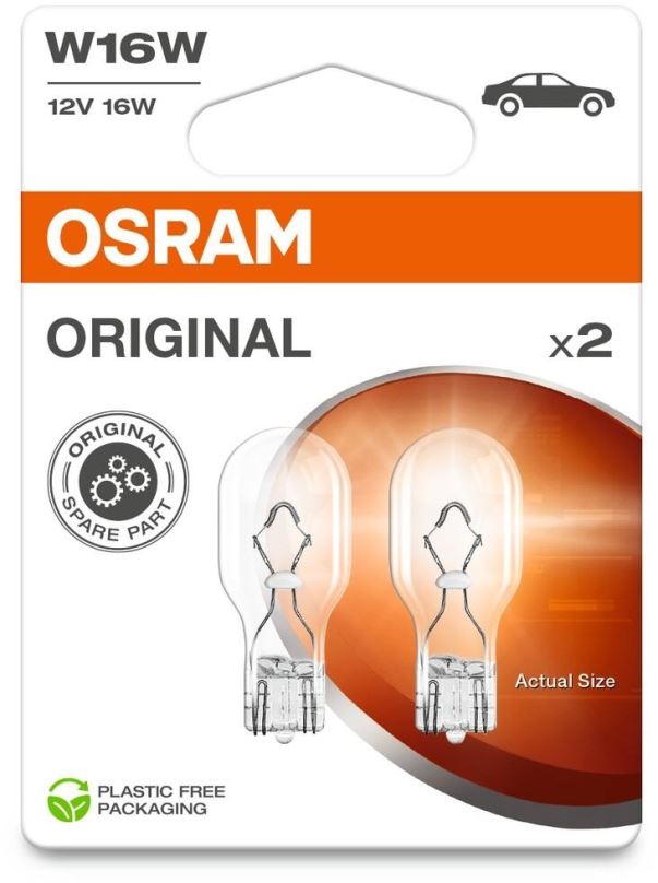 Autožárovka Osram Originál W16W, 12V, 16W, W2.1x9.5d, 2 kusy v balení