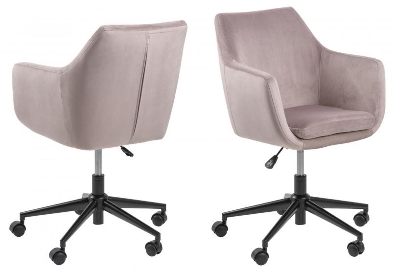 Kancelářská židle DESIGN SCANDINAVIA Nora, tkanina, růžová