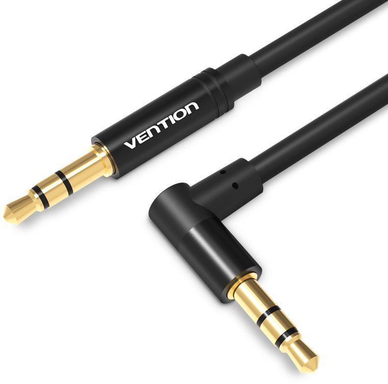 Audio kabel Vention 3.5mm to 3.5mm Jack 90° Aux Cable 1.5m Black Metal Type