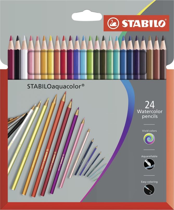 Pastelky STABILOaquacolor kartonové pouzdro Premium 24 barev