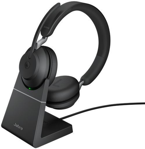 Bezdrátová sluchátka Jabra Evolve2 65 MS Stereo USB-C Stand Black