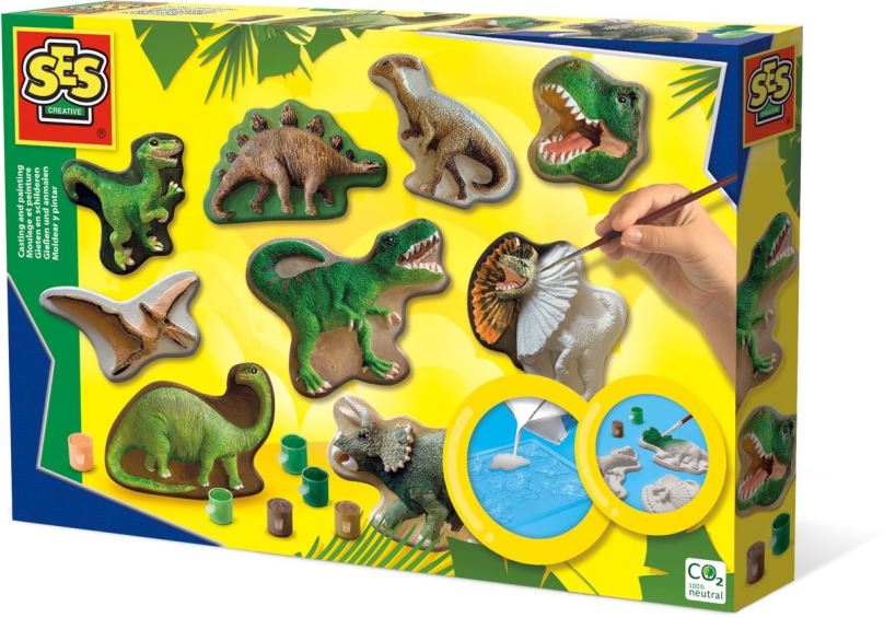 Kreativní sada SES Odlévání a malování - dinosauři