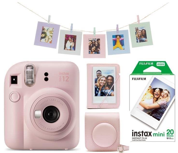 Instantní fotoaparát Fujifilm Instax Mini 12 Pink + Mini 12 ACC kit + 2x10 film