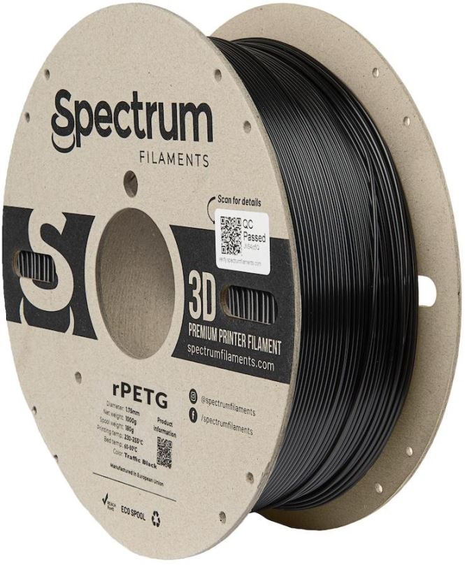 Filament Filament Spectrum rPETG 1.75mm Traffic Black 1kg