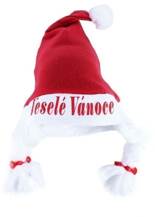 Doplněk ke kostýmu Čepice vánoční s copy - veselé vánoce