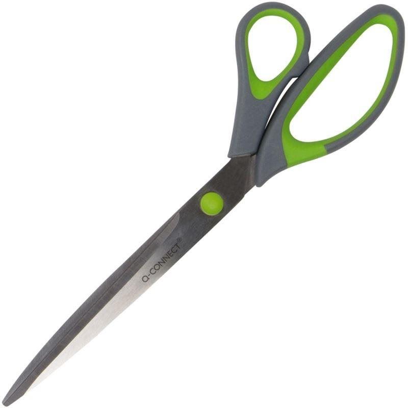 Kancelářské nůžky Q-CONNECT Soft Grip 25.5 cm zeleno-šedé