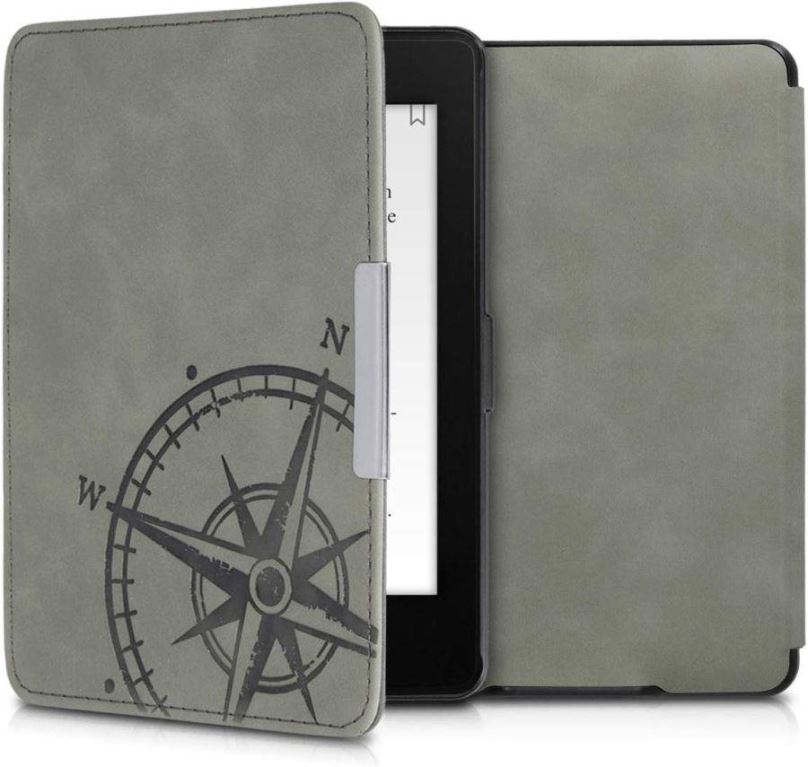 Pouzdro na čtečku knih KW Mobile - Navigational Compass - KW4974702 - pouzdro pro Amazon Kindle Paperwhite 1/2/3 - šedé