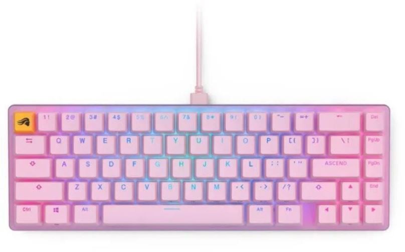 Herní klávesnice Glorious GMMK V2 65% Compact keyboard - Fox Switches, ANSI-Layout, pink