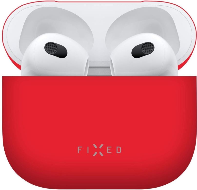 Pouzdro na sluchátka FIXED Silky pro Apple Airpods 3 červené