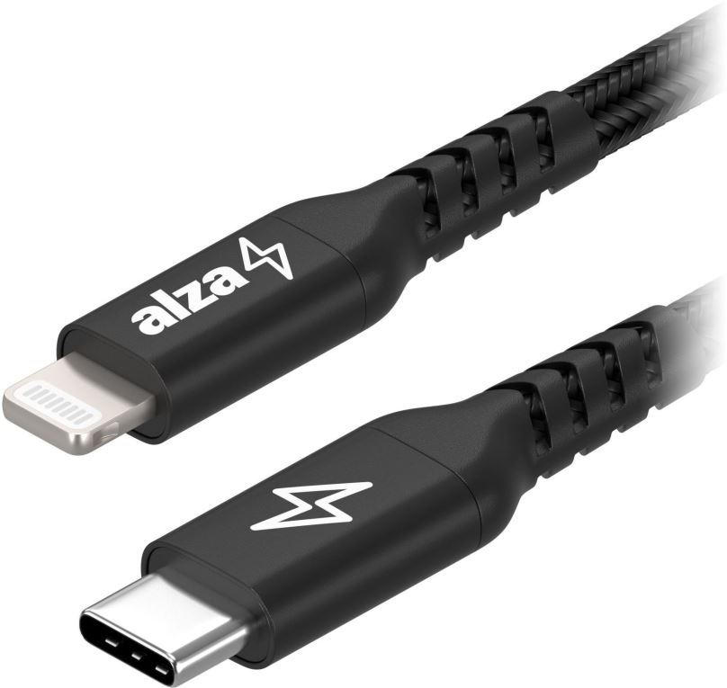 Datový kabel AlzaPower AluCore USB-C to Lightning MFi 0.5m černý
