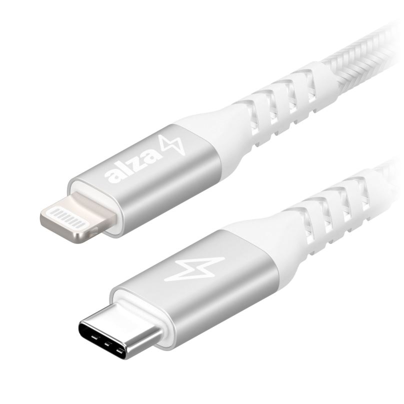 Datový kabel AlzaPower AluCore USB-C to Lightning MFi 2m stříbrný