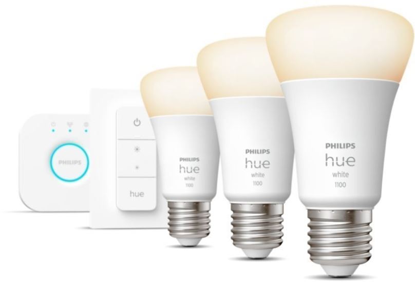 Philips Hue 8719514289130 LED sada žárovek Starter Kit 3x9,5W | E27 | 1100lm | 2700K - White, stmívatelné, Bluetooth