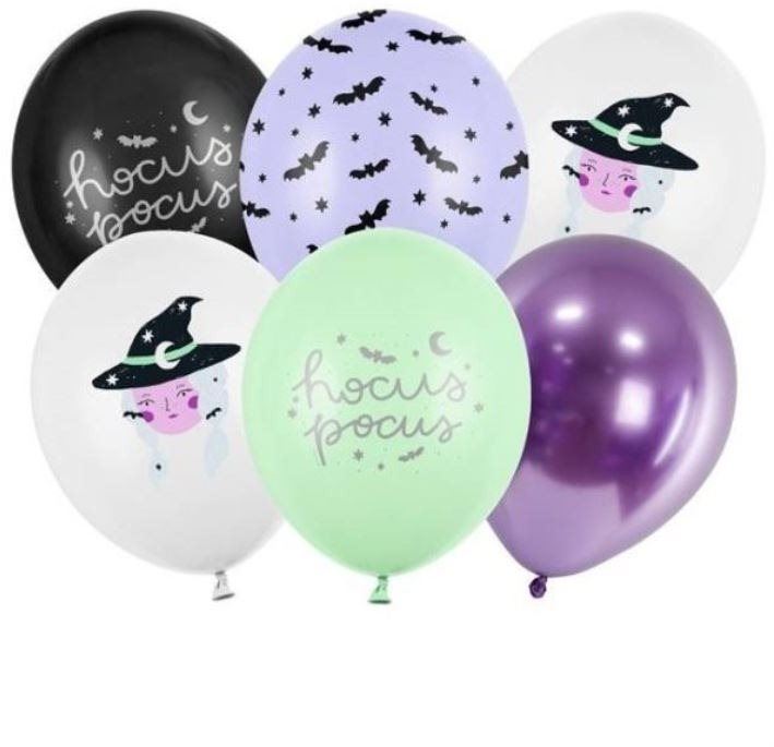 Balonky Latexové balónky - halloween - hocus pocus - čarodějnice - 6 ks - 30 cm