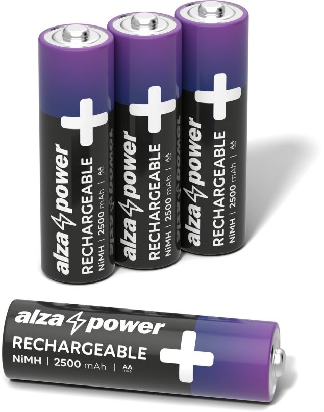 Nabíjecí baterie AlzaPower Rechargeable HR6 (AA) 2500 mAh 4ks v eko-boxu