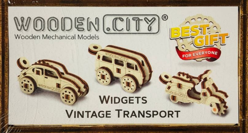3D puzzle Wooden City 3D puzzle mini sada Widgets: Historická vozidla 35 dílků