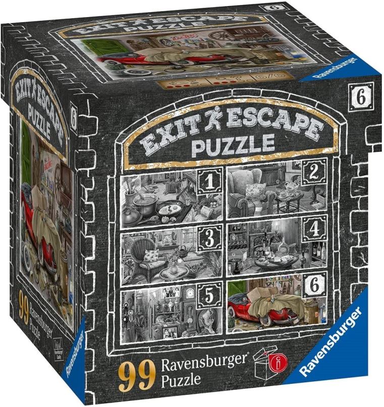 RAVENSBURGER Únikové EXIT puzzle Strašidelné sídlo 6: V garáži 99 dílků