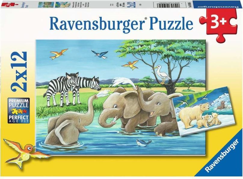 RAVENSBURGER Puzzle Mláďata zvířat 2x12 dílků