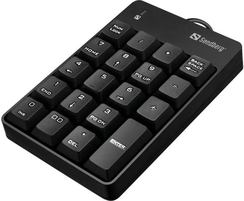 Numerická klávesnice Sandberg numerická klávesnice, USB, černá