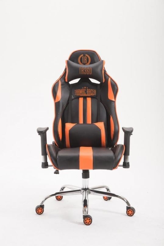 Herní židle BHM GERMANY Racing Edition, syntetická kůže, oranžová
