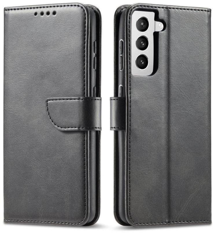 Pouzdro na mobil Magnet knížkové kožené pouzdro na Samsung Galaxy S22 Ultra, černé