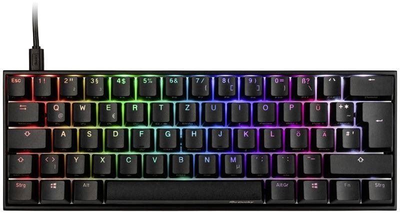 Herní klávesnice Ducky Mecha Mini, MX-Blue, RGB-LED - černá  - DE