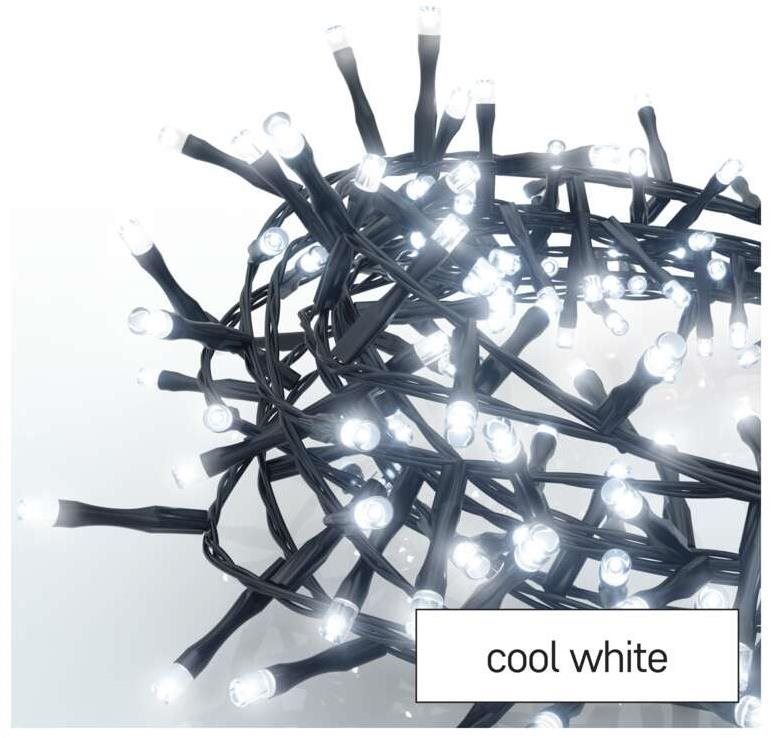 Světelný řetěz EMOS LED vánoční řetěz – ježek, 12 m, venkovní i vnitřní, studená bílá, časovač