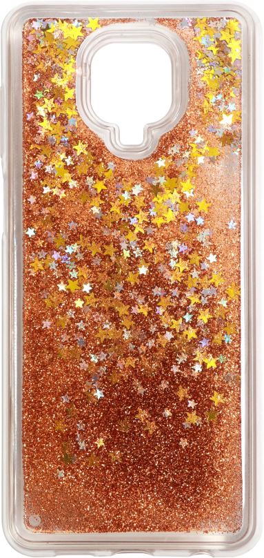 Kryt na mobil iWill Glitter Liquid Star Case pro Xiaomi Redmi Note 9 Pro Rose Gold