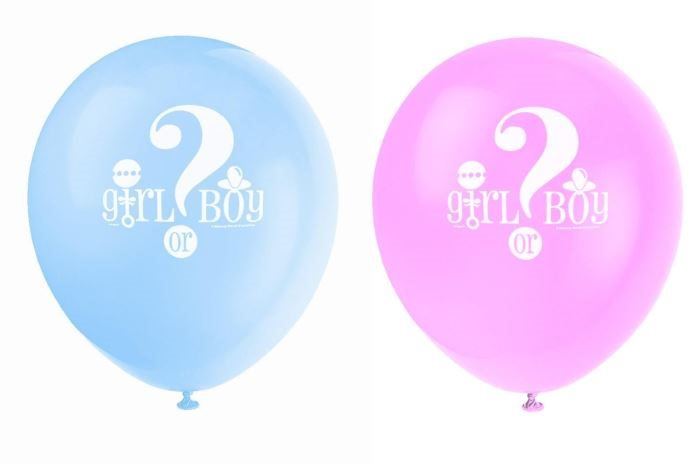Balonky Balónky gender reveal "girl or boy" - "holka nebo kluk" 8ks - 30 cm