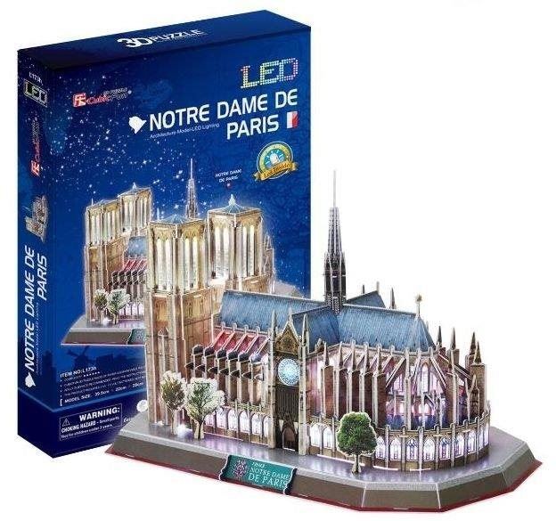 3D puzzle Cubicfun Svítící 3D puzzle Notre Dame 149 dílků