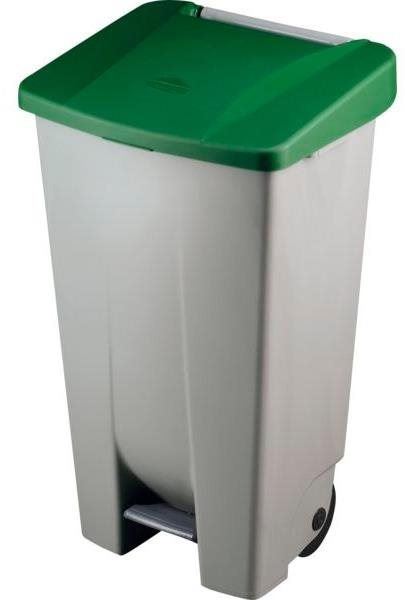 Odpadkový koš Gastro Odpadkový koš nášlapný 120 l, šedá/zelená