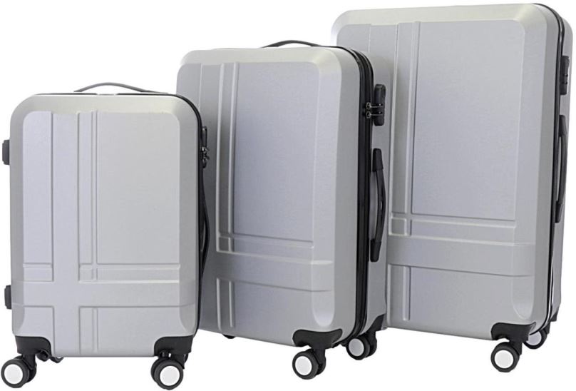 Sada kufrů Sada 3 kufrů T-class TPL-3011, M, L, XL, ABS, (stříbrná)