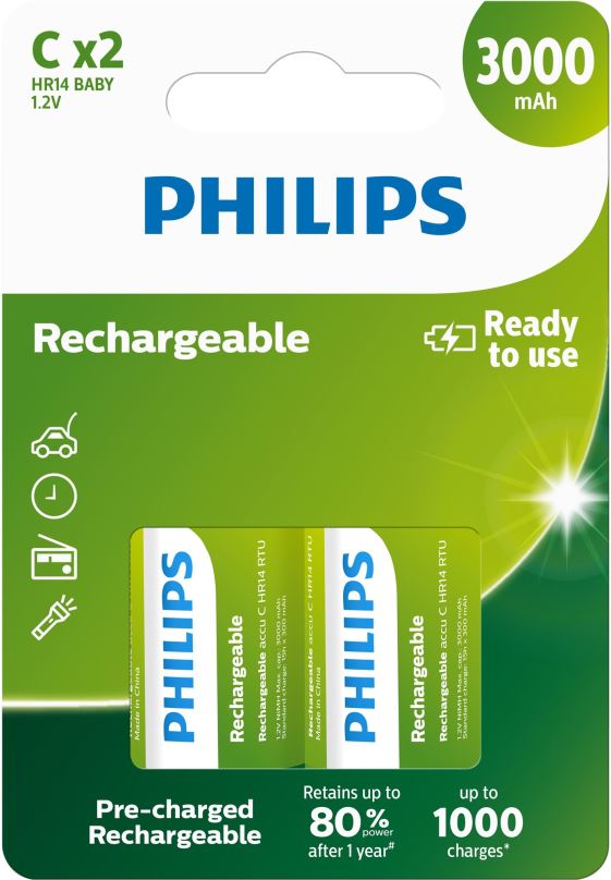 Nabíjecí baterie Philips R14B2A300 2 ks v balení