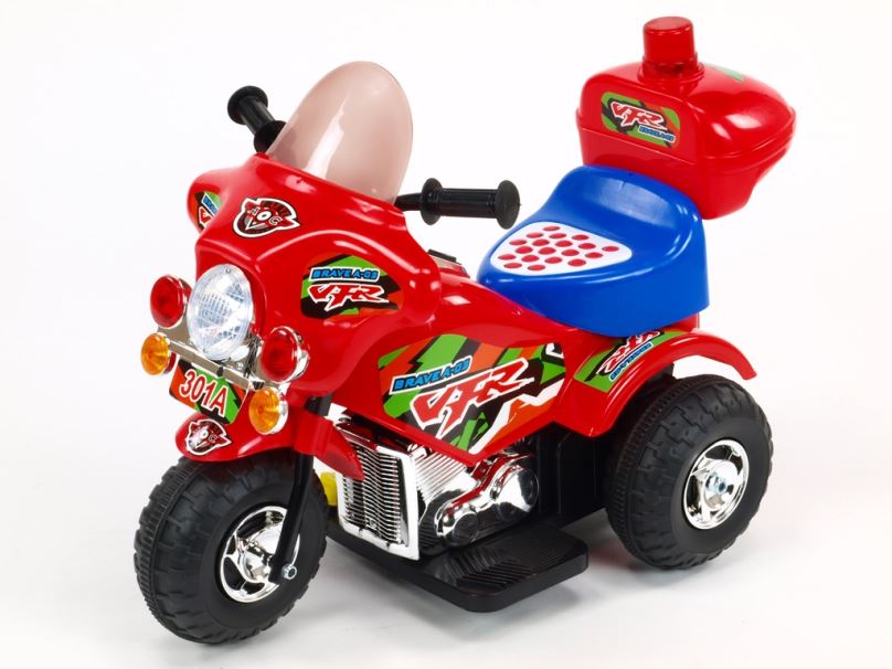 Elektrická motorka pro děti Bravea02 policie, červená