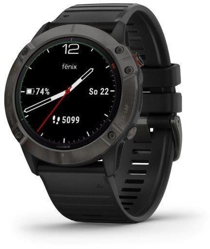 Chytré hodinky Garmin Fenix 6X PRO Solar Titanium Carbon Gray DLC/Black Band